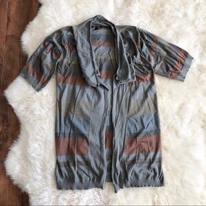 Peruvian Connection Pima Cotton Duster Cardigan Sweater Large Longline